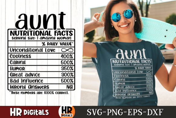 Funny Aunt Nutritional Facts SVG Review