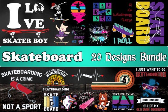 Skateboard SVG Bundle 20 Designs Review